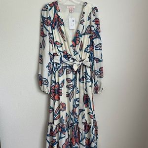 FLYING TOMATO - SIZE M - Long Sleeve Floral Midi Dress
